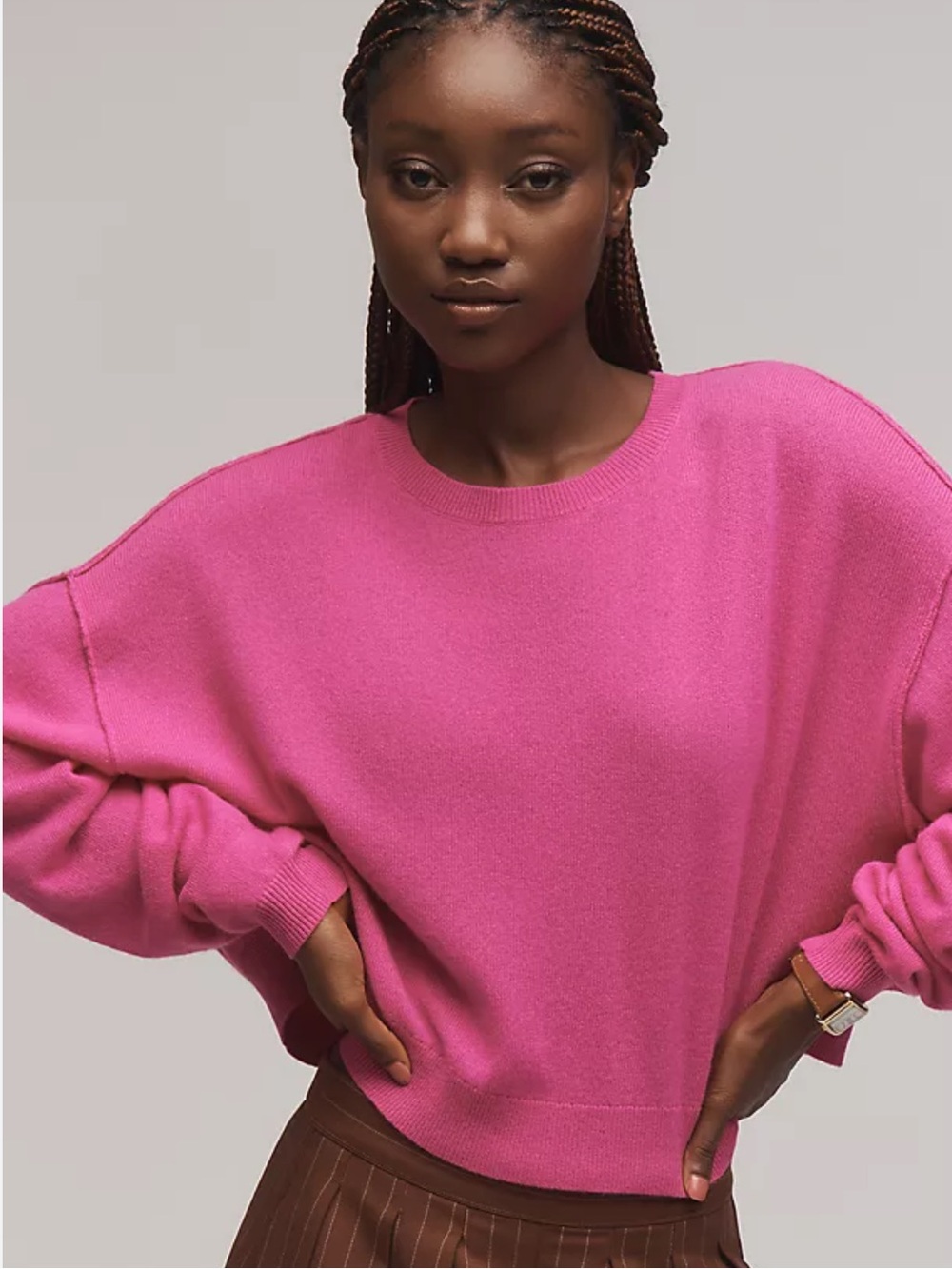 Pilcro Alani Cropped Cashmere Sweater M - Picture 4 of 10